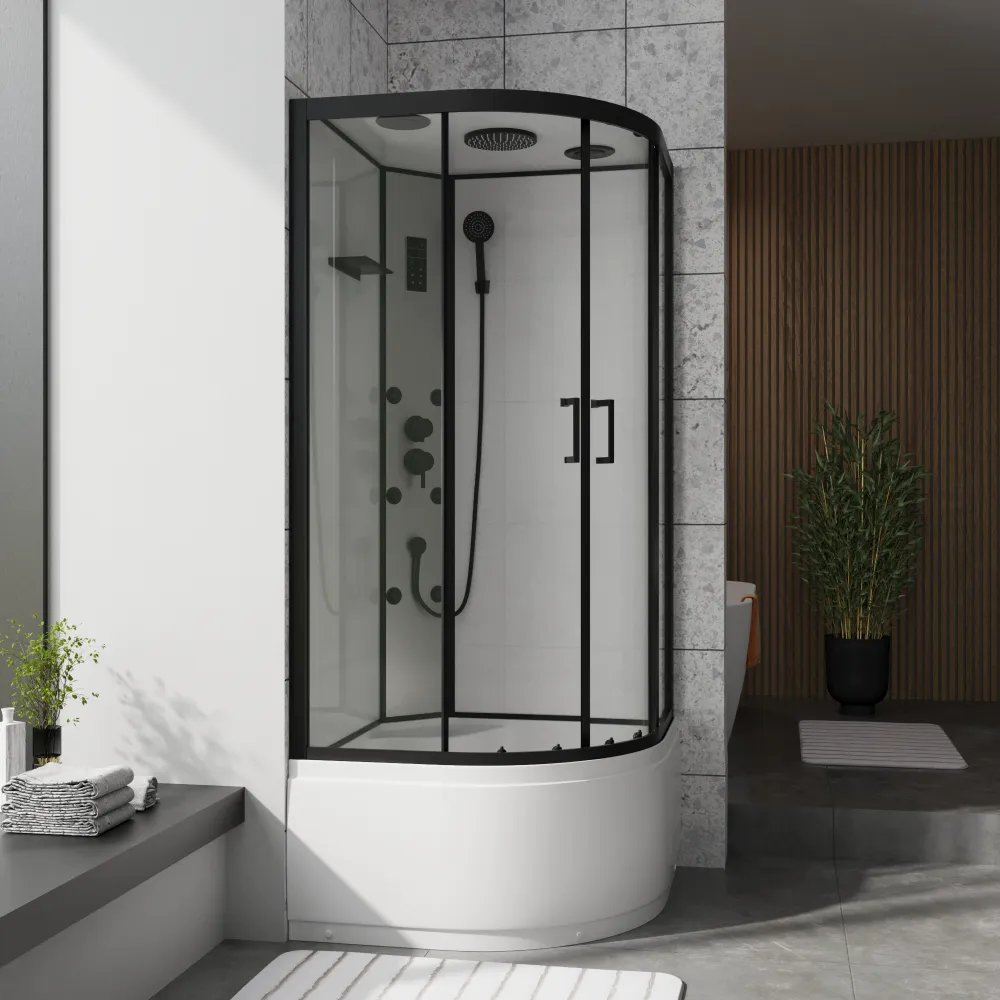 Cabina doccia idromassaggio semicircolare 85x85 cm multifunzione h215cm | Zante