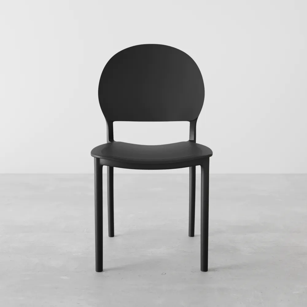 Sedia impilabile in polipropilene nera | Lara Sedia impilabile in polipropilene nera | Lara