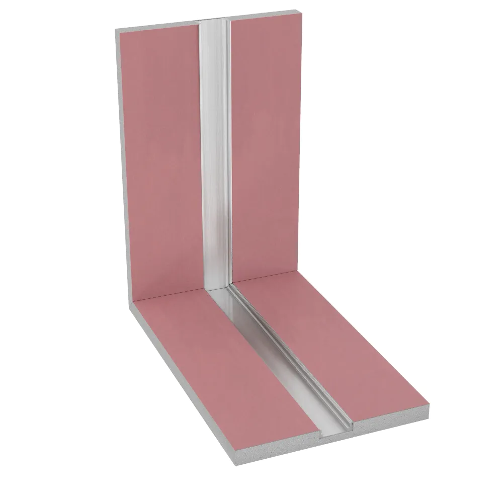 Cartongesso con profilo in alluminio integrato "L" angolo tra soffitto e parete ignifugo Cartongesso con profilo in alluminio integrato "L" angolo tra soffitto e parete ignifugo