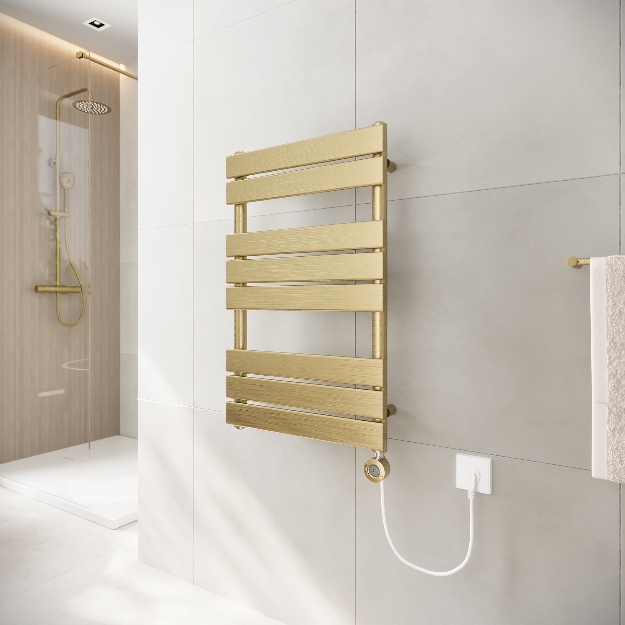 Termoarredo elettrico 800x500 oro spazzolato interasse 450 | Andromeda
