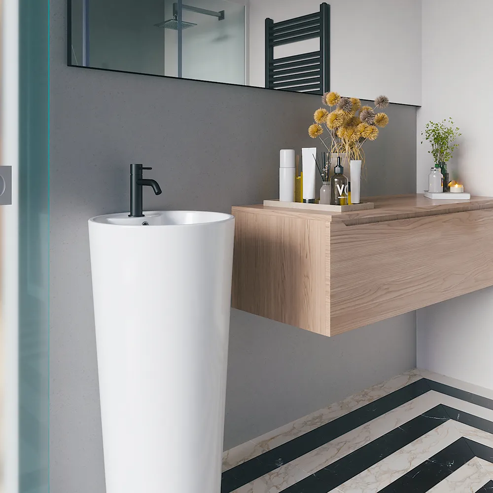 Lavabo freestanding diam. 40 cm in ceramica bianco lucido con troppopieno | Azov Lavabo freestanding diam. 40 cm in ceramica bianco lucido con troppopieno | Azov