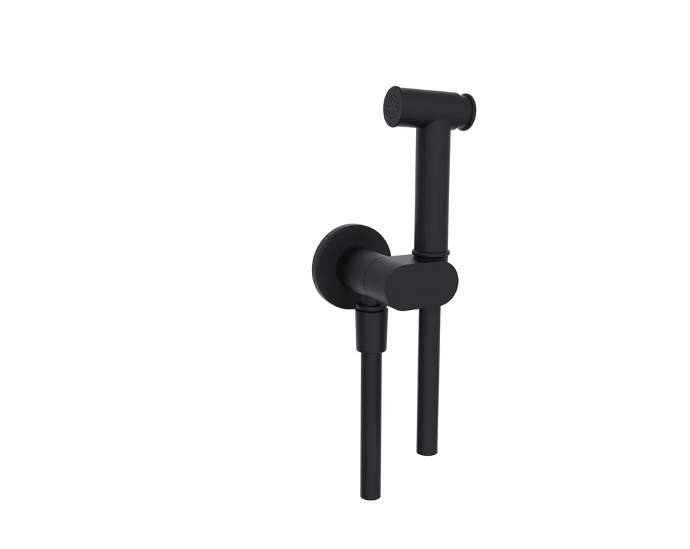 Idroscopino tondo in ottone nero opaco con rubinetto di arresto e flessibile 120cm Idroscopino tondo in ottone nero opaco con rubinetto di arresto e flessibile 120cm