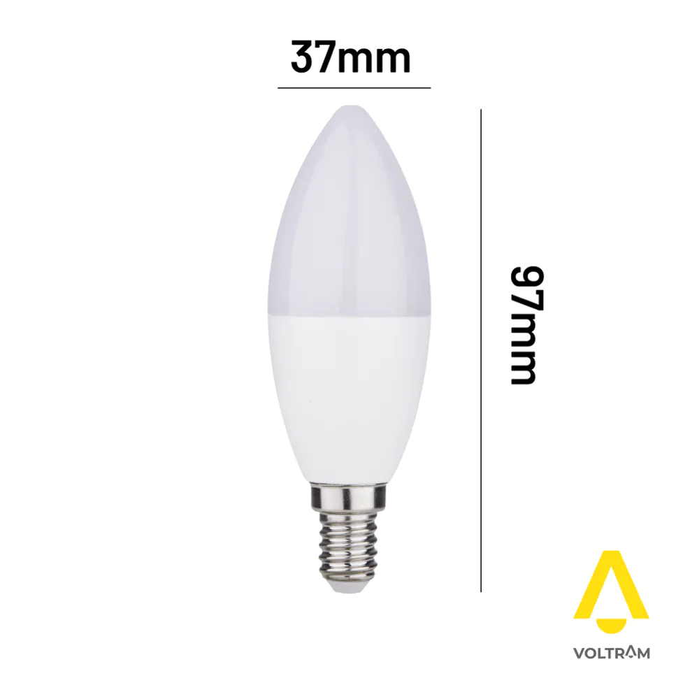 Lampadina LED E14 6W C37 AC/DC 12V/24V 600LM IP20 bianco caldo 3000K Lampadina LED E14 6W C37 AC/DC 12V/24V 600LM IP20 bianco caldo 3000K