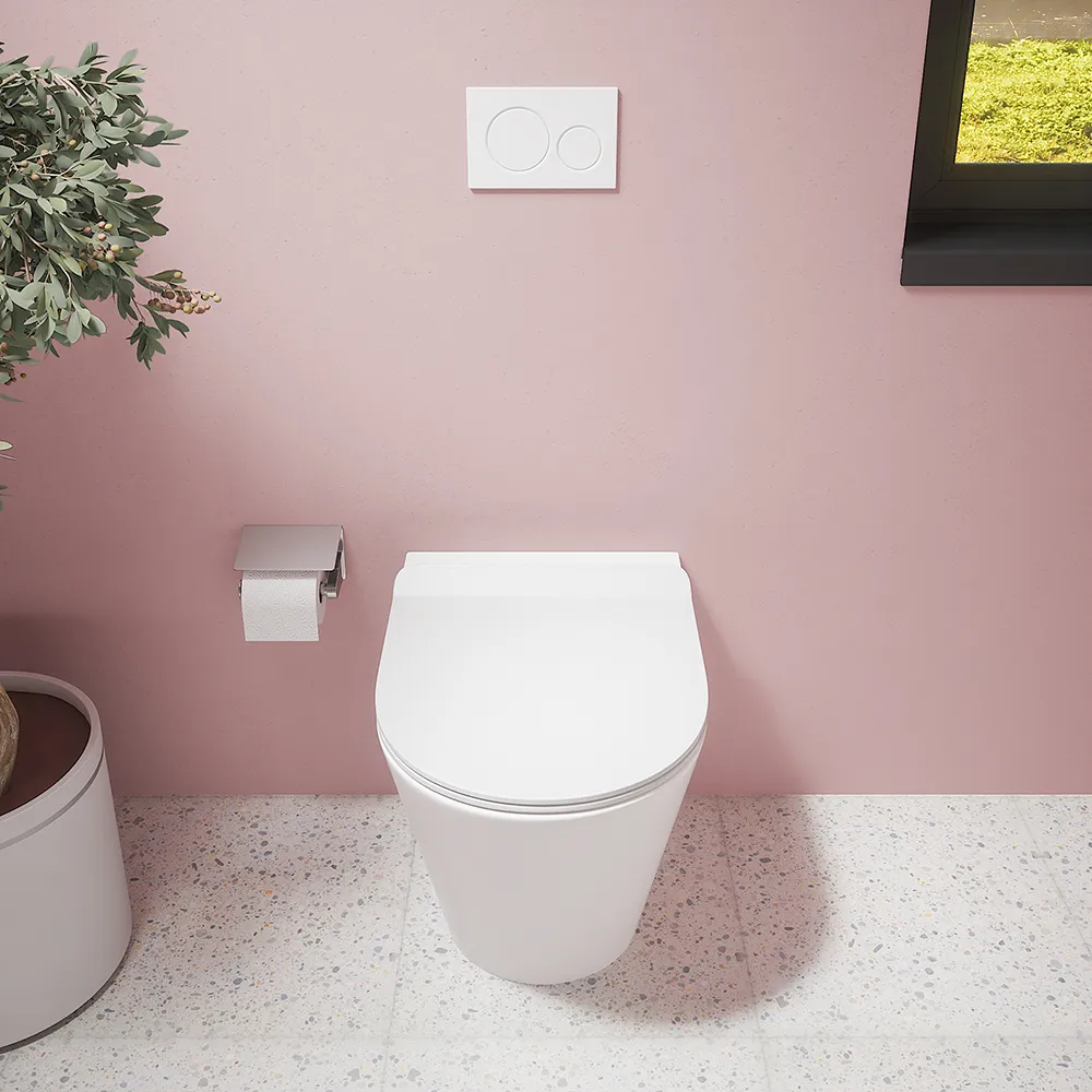 Vaso filomuro tornado silent flush in ceramica bianco lucido con sedile soft-close | Rio Vaso filomuro tornado silent flush in ceramica bianco lucido con sedile soft-close | Rio