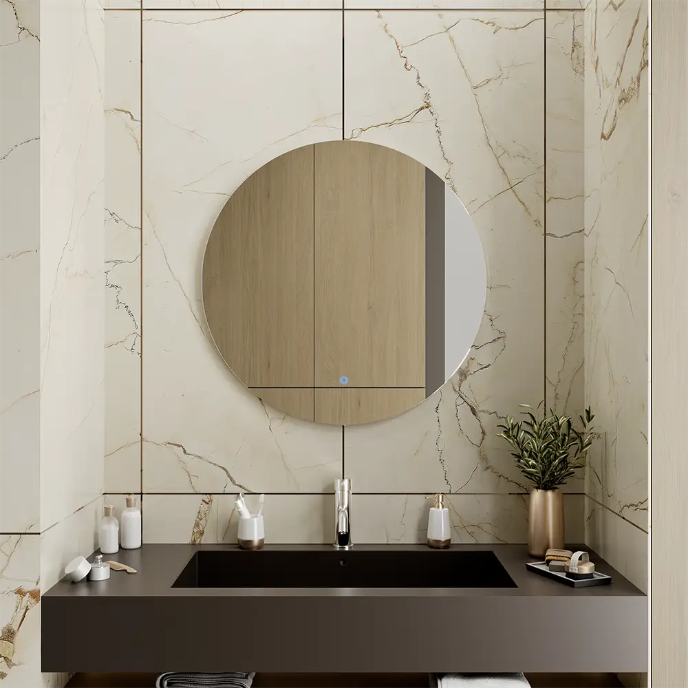 Specchio led tondo Ø 80 cm retroilluminato luce calda/fredda/neutra con sensore touch-screen Specchio led tondo Ø 80 cm retroilluminato luce calda/fredda/neutra con sensore touch-screen