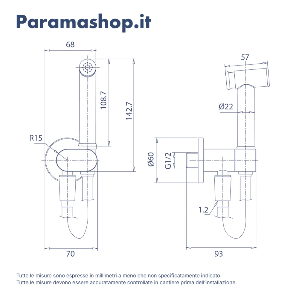 Idroscopino tondo in ottone nero opaco con rubinetto di arresto e flessibile 120cm Idroscopino tondo in ottone nero opaco con rubinetto di arresto e flessibile 120cm