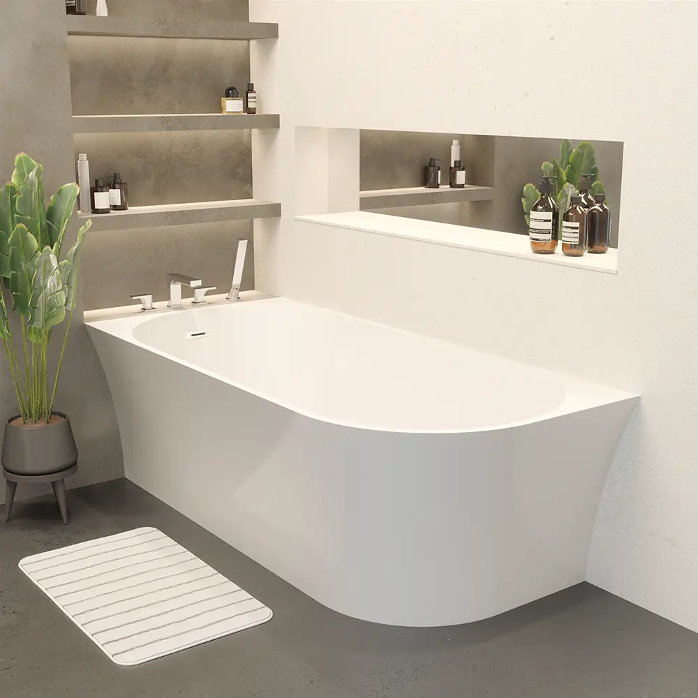 Vasca da bagno a muro 170cm bianco lucido LATO SINISTRO Mod. Olimpia Vasca da bagno a muro 170cm bianco lucido LATO SINISTRO Mod. Olimpia