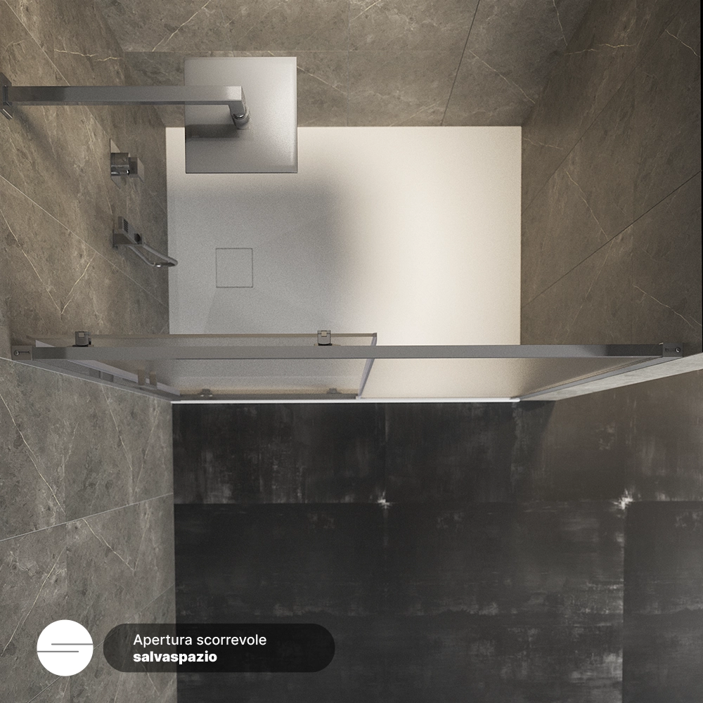 Porta doccia 130cm apertura scorrevole vetro 6mm opaco | Aruba Porta doccia 130cm apertura scorrevole vetro 6mm opaco | Aruba