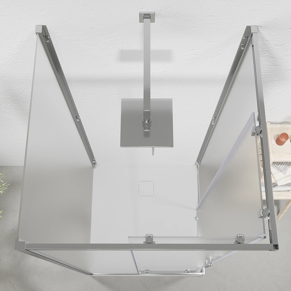 Box doccia cromato 3 lati 70x90x70 cm con doppio scorrevole h190 cm e vetro opaco 6 mm | Tremiti Box doccia cromato 3 lati 70x90x70 cm con doppio scorrevole h190 cm e vetro opaco 6 mm | Tremiti
