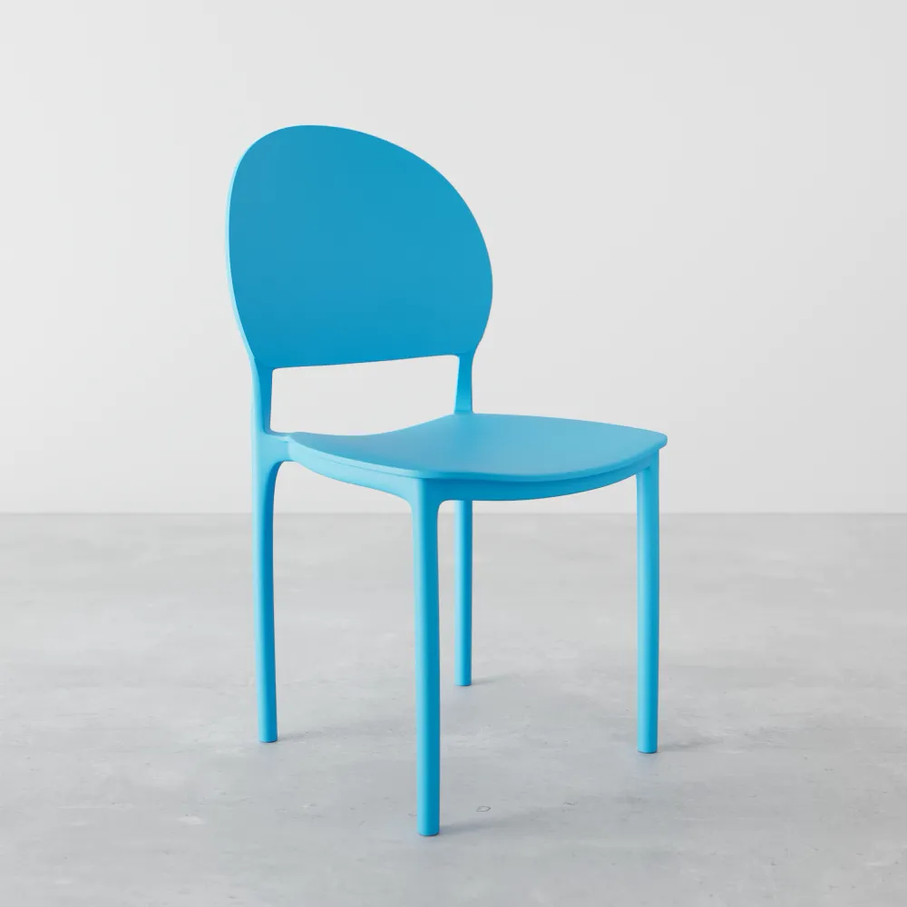 Sedia impilabile in polipropilene azzurra | Lara