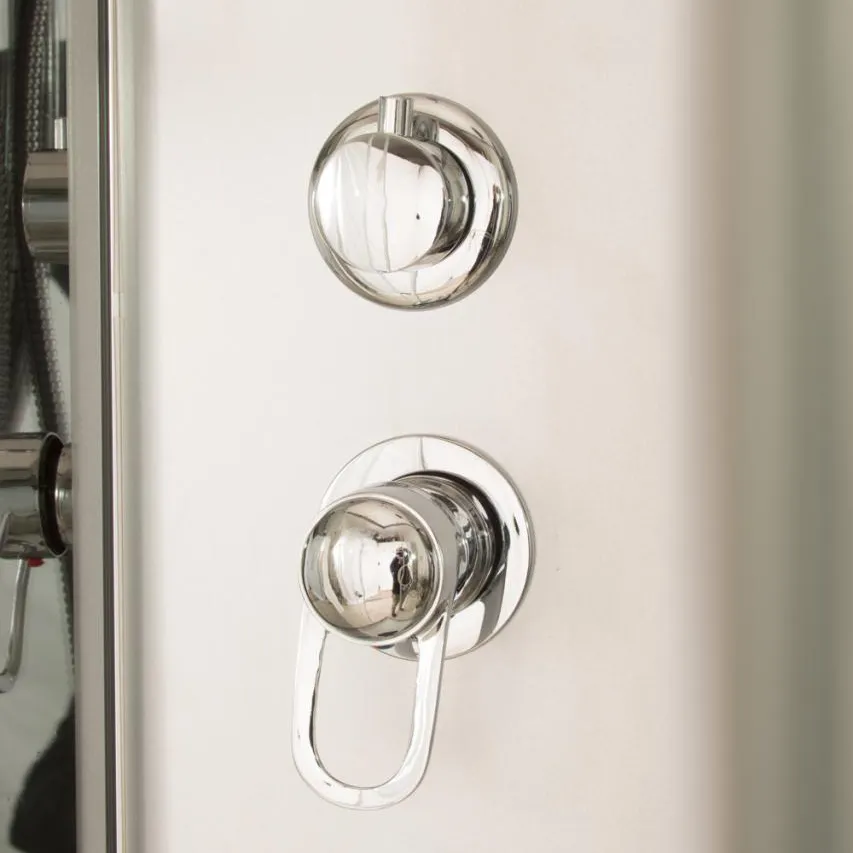 Miscelatore e deviatore del box doccia idromassaggio mod. Sylt in acciaio inox Miscelatore e deviatore del box doccia idromassaggio mod. Sylt in acciaio inox