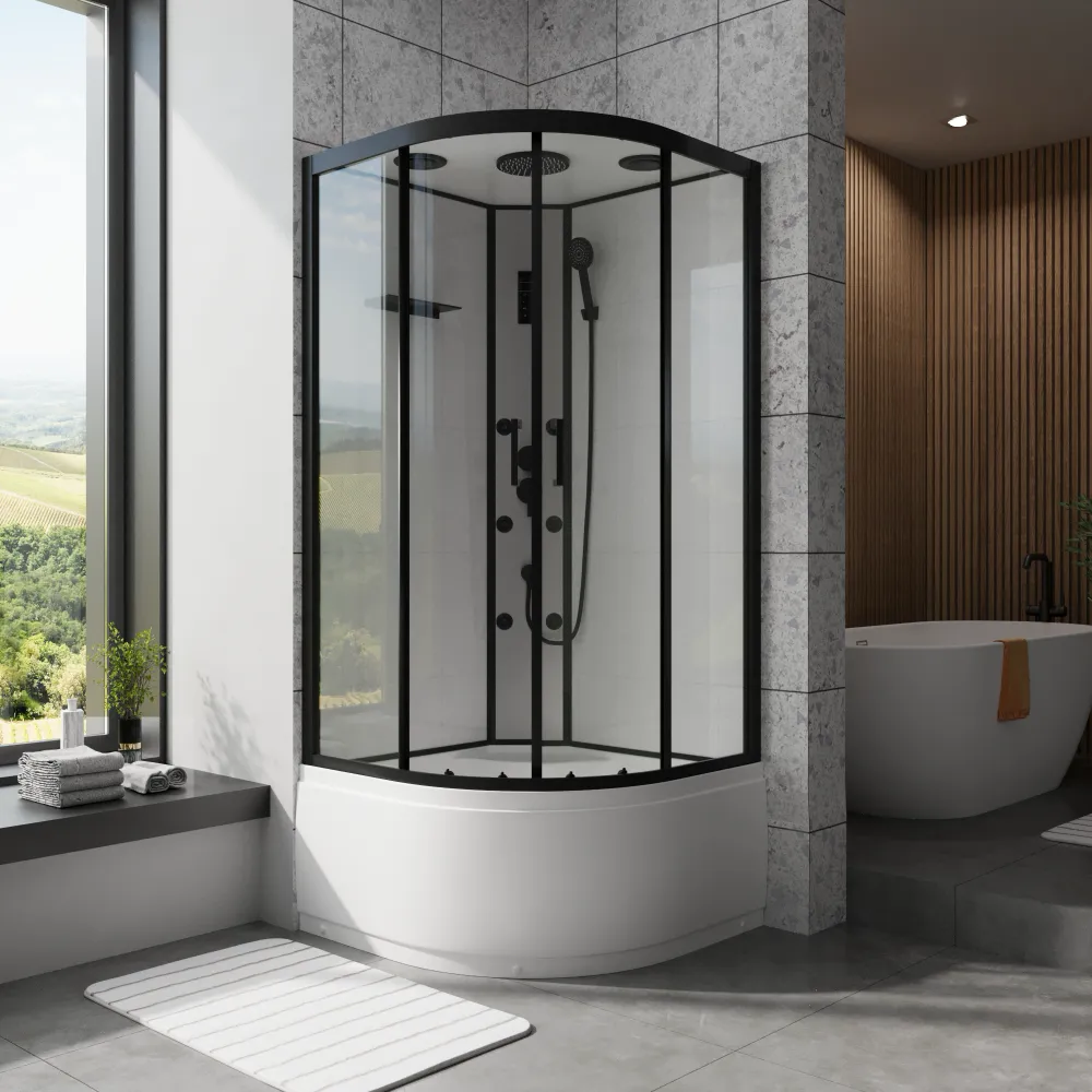 Cabina doccia idromassaggio semicircolare 85x85 cm multifunzione h215cm | Zante
