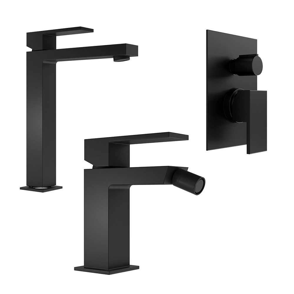 Set Rubinetti Lavabo E Bidet Nero Opaco - Con Piletta Clic Clac E Flessibili Inclusi - Foto 6