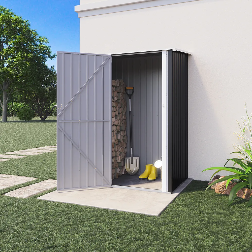 Casetta da giardino in acciaio zincato nero 1,51x1,03xh1,96 m - 48kg- 1,55 metri quadri Casetta da giardino in acciaio zincato nero 1,51x1,03xh1,96 m - 48kg- 1,55 metri quadri