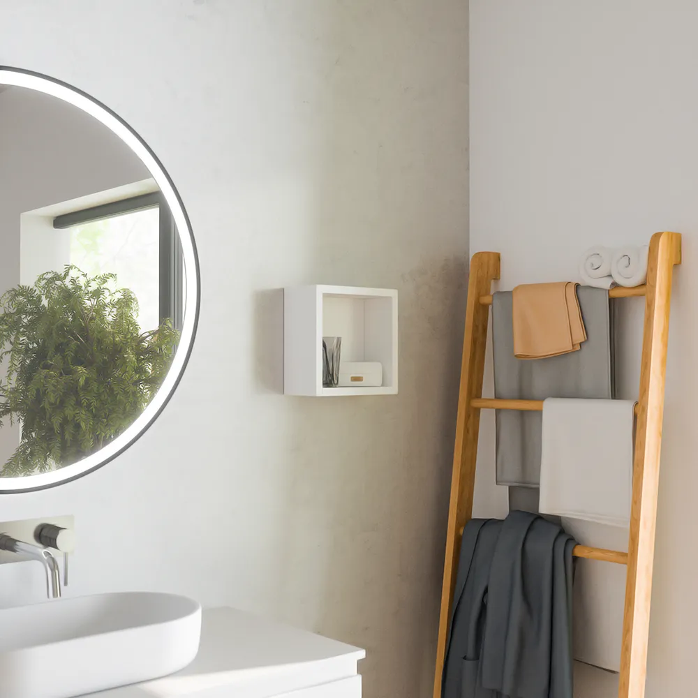 Pensile bagno sospeso a giorno 25x25cm color bianco opaco | Ardenne Pensile bagno sospeso a giorno 25x25cm color bianco opaco | Ardenne