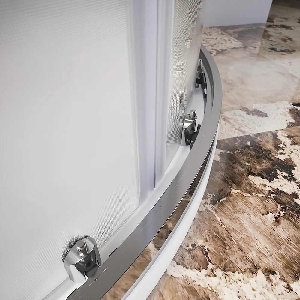 Box doccia semicircolare 75x75 cm profili cromati vetro 6 mm stampato h185 | Tonga Box doccia semicircolare 75x75 cm profili cromati vetro 6 mm stampato h185 | Tonga