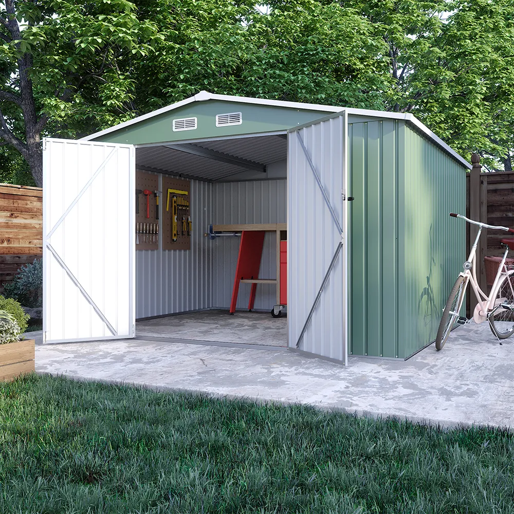 Casetta da giardino in acciaio zincato verde 3,21x2,77xh2,17 m - 129kg - 8,9 metri quadri Casetta da giardino in acciaio zincato verde 3,21x2,77xh2,17 m - 129kg - 8,9 metri quadri