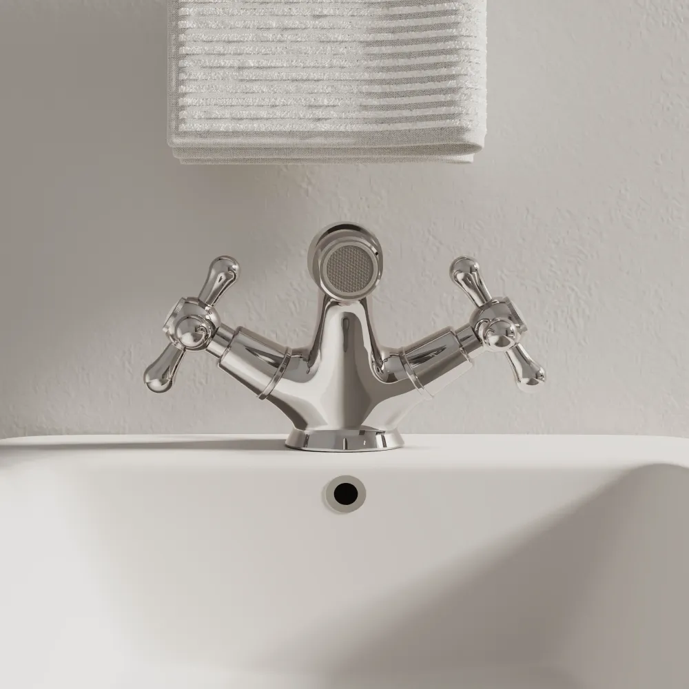 Miscelatore bidet cromato con scarico a saltartello e piletta in acciaio inclusa | Julia