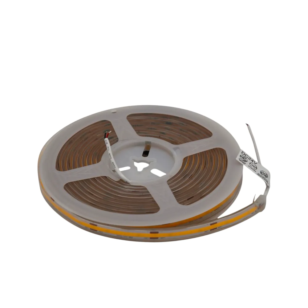 Striscia LED COB 24V 320LED/m 5m tagliabile ogni 5cm 10W/m luce fredda 6000K