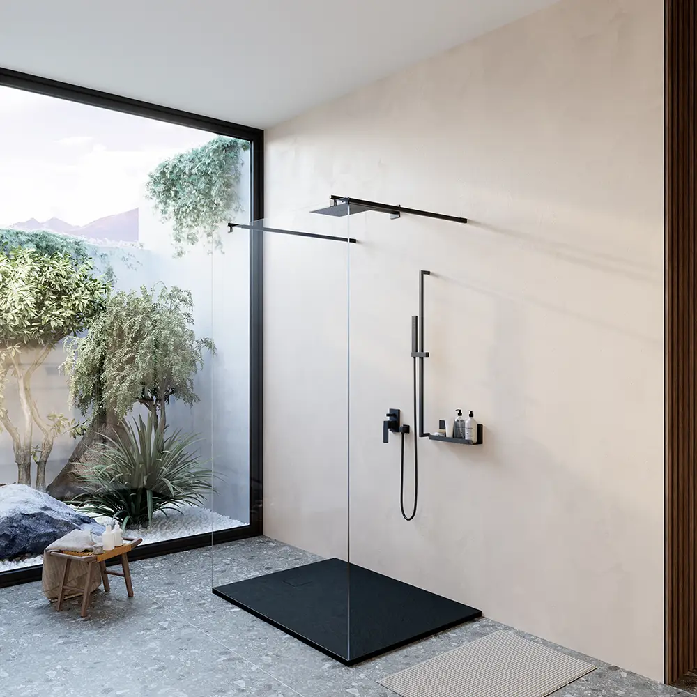 Piatto doccia 90x110 cm colore nero effetto pietra | Samos Piatto doccia 90x110 cm colore nero effetto pietra | Samos