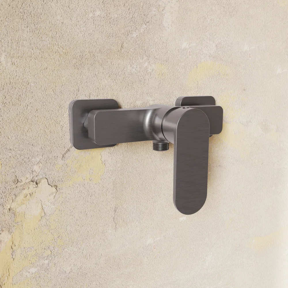 Miscelatore esterno doccia a muro gun metal spazzolato | Margot