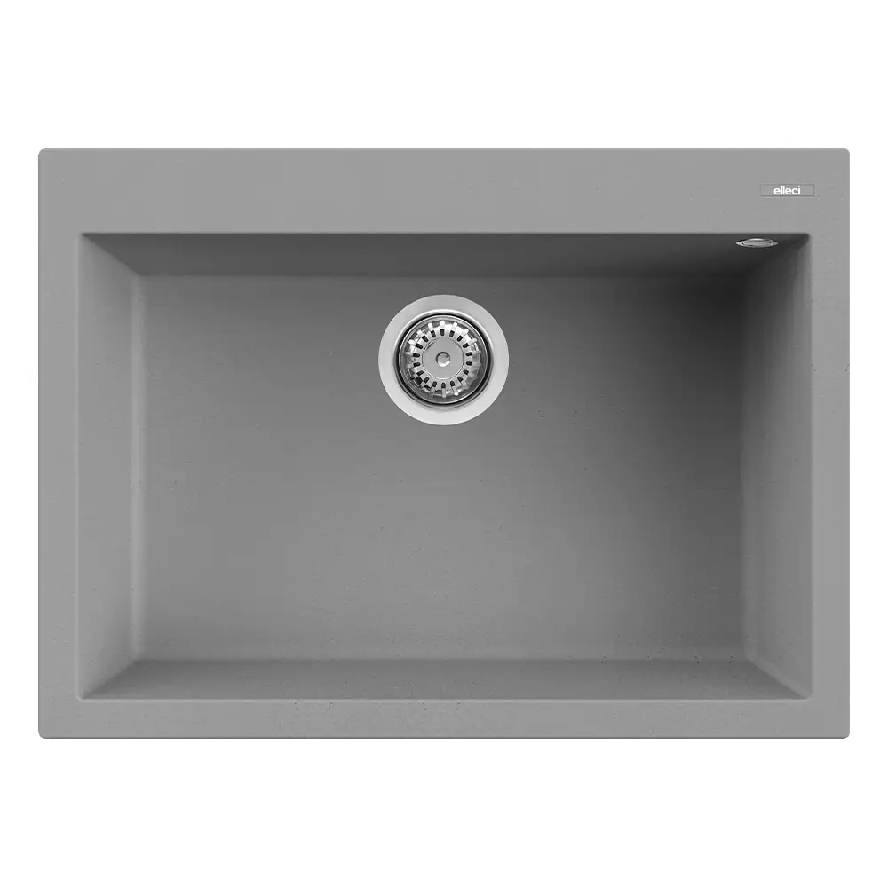 Elleci lavello da cucina 1 vasca 61x50cm in granitek cemento installazione sopratop | Quadra 120 Elleci lavello da cucina 1 vasca 61x50cm in granitek cemento installazione sopratop | Quadra 120