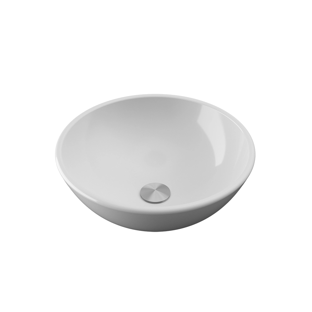 Lavabo da appoggio tondo 41x41x16 cm Bianco Lavabo da appoggio tondo 41x41x16 cm Bianco