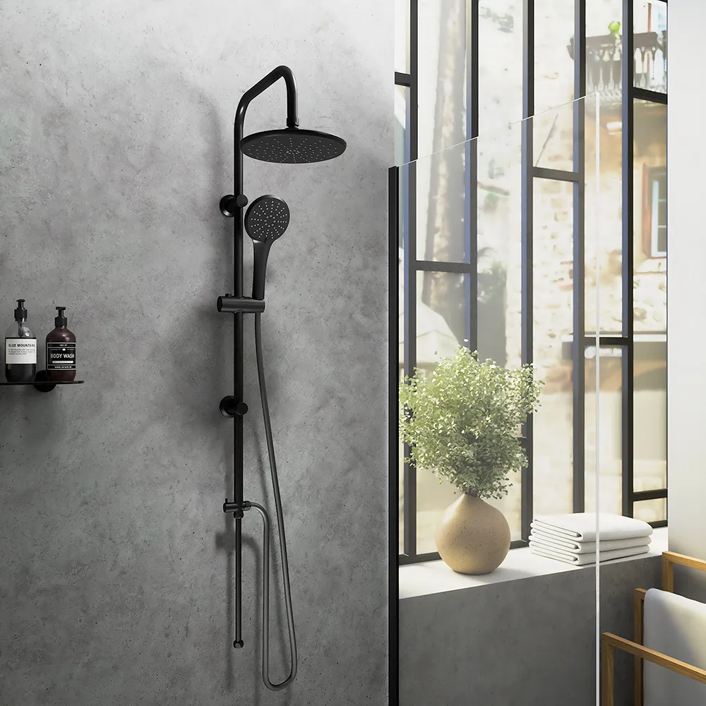 Colonna doccia in acciaio inox nero opaco soffione 23 cm | Ticino Colonna doccia in acciaio inox nero opaco soffione 23 cm | Ticino