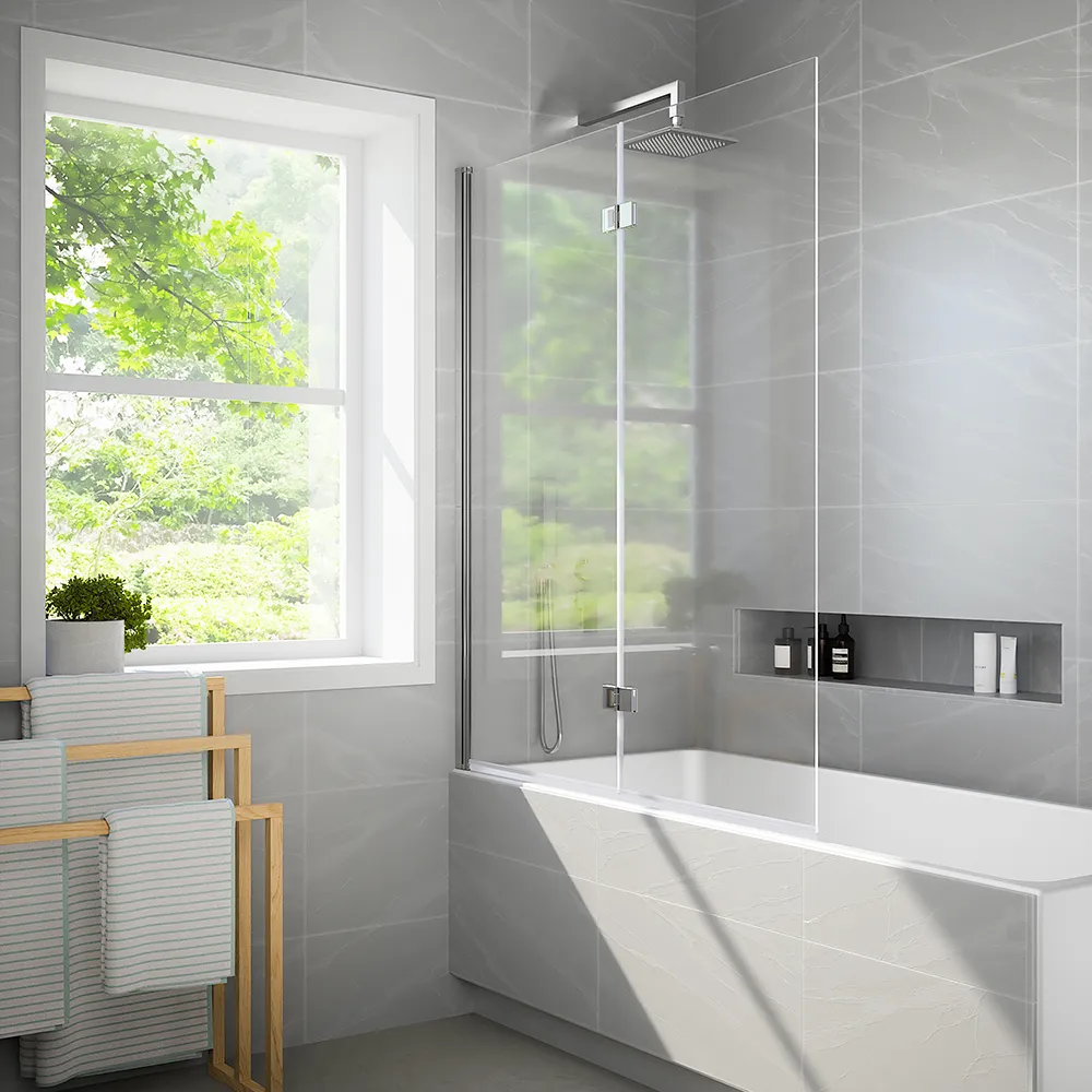 Parete sopravasca a libro 120 cm vetro trasparente | Magnolia Parete sopravasca a libro 120 cm vetro trasparente | Magnolia