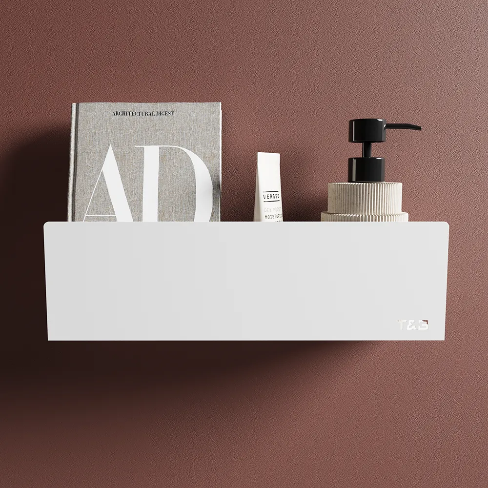 Mensola doccia portaoggetti da 40cm in alluminio bianco opaco | Alta Mensola doccia portaoggetti da 40cm in alluminio bianco opaco | Alta