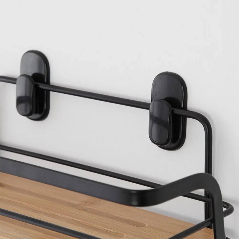 Mensola due ripiani acciaio nero e bambu | Haiti Mensola due ripiani acciaio nero e bambu | Haiti