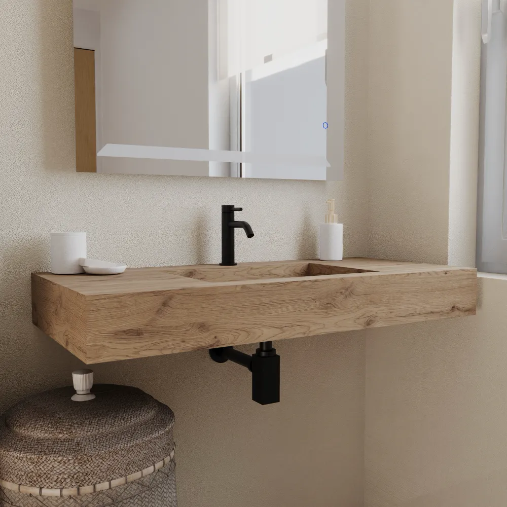 Lavabo sospeso in hpl 100cm rovere miele | Ledro Lavabo sospeso in hpl 100cm rovere miele | Ledro