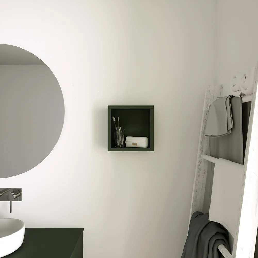 Pensile bagno sospeso a giorno 25x25cm color verde foresta | Ardenne Pensile bagno sospeso a giorno 25x25cm color verde foresta | Ardenne