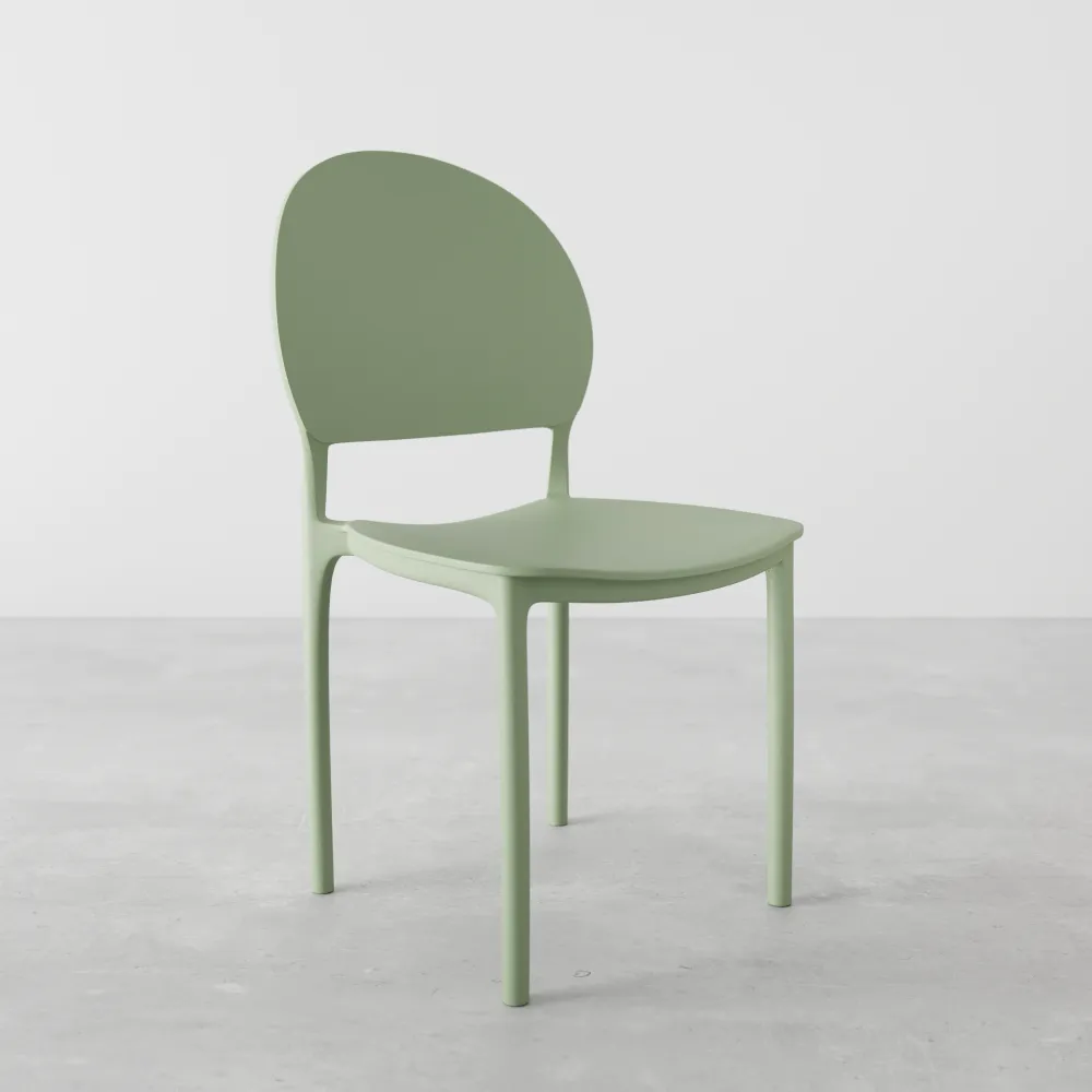 Sedia impilabile in polipropilene verde chiaro | Lara