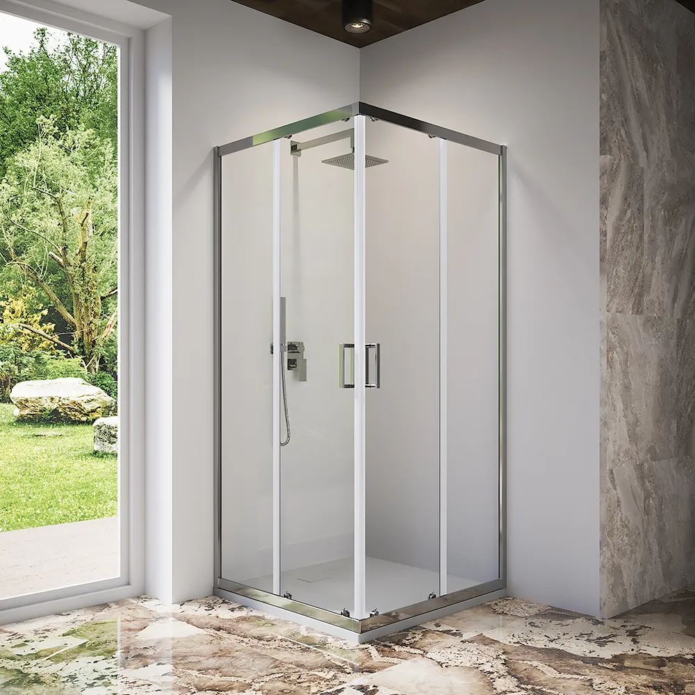 Box doccia 80x80 cm angolare scorrevole vetro trasparente 6 mm h185 | Tonga Box doccia 80x80 cm angolare scorrevole vetro trasparente 6 mm h185 | Tonga