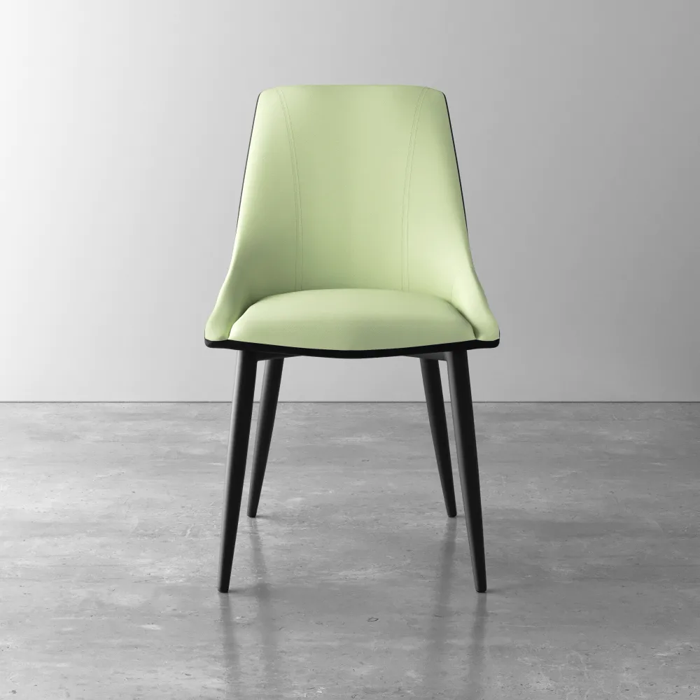 Set 2 sedie in similpelle verde e nero schienale avvolgente con gambe in acciaio nero | Clelia Set 2 sedie in similpelle verde e nero schienale avvolgente con gambe in acciaio nero | Clelia