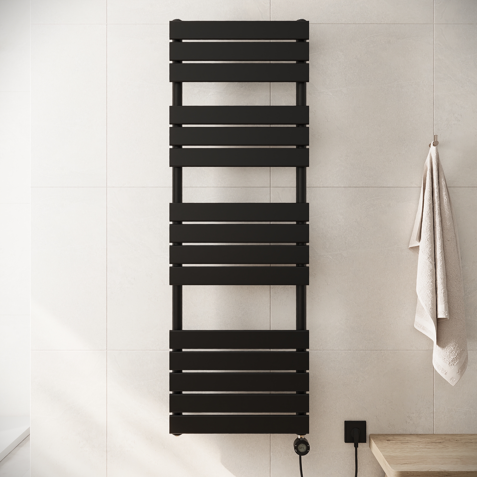 Termoarredo elettrico 1500x500 nero opaco interasse 450 | Andromeda