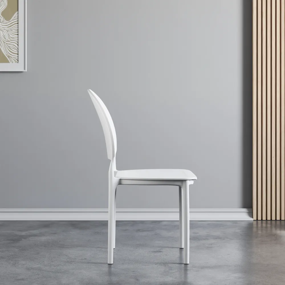 Sedia impilabile in polipropilene bianco | Maya Sedia impilabile in polipropilene bianco | Maya