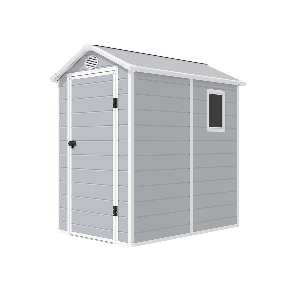 Casetta da giardino in polipropilene grigio 1,34x1,92xh2,04m - 47kg - 2,57 metri quadri Casetta da giardino in polipropilene grigio 1,34x1,92xh2,04m - 47kg - 2,57 metri quadri