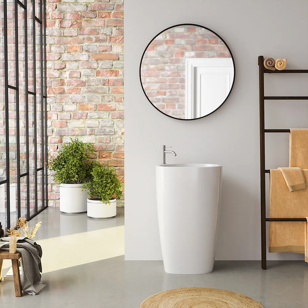 Lavabo freestanding 53x40cm in ceramica bianco lucido con troppopieno | Weddell Lavabo freestanding 53x40cm in ceramica bianco lucido con troppopieno | Weddell