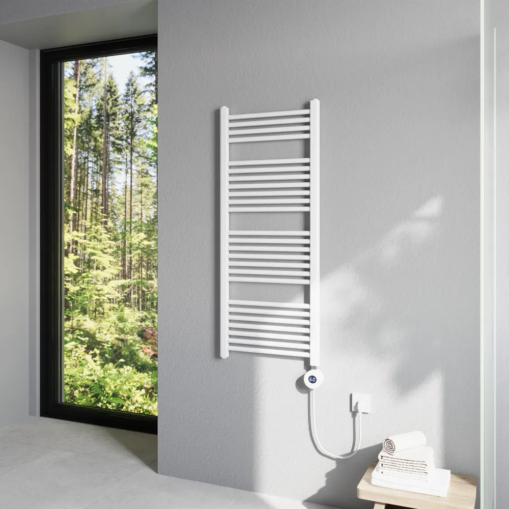 Termoarredo scaldasalviette elettrico 1200x500 bianco con termostato digitale | Antares