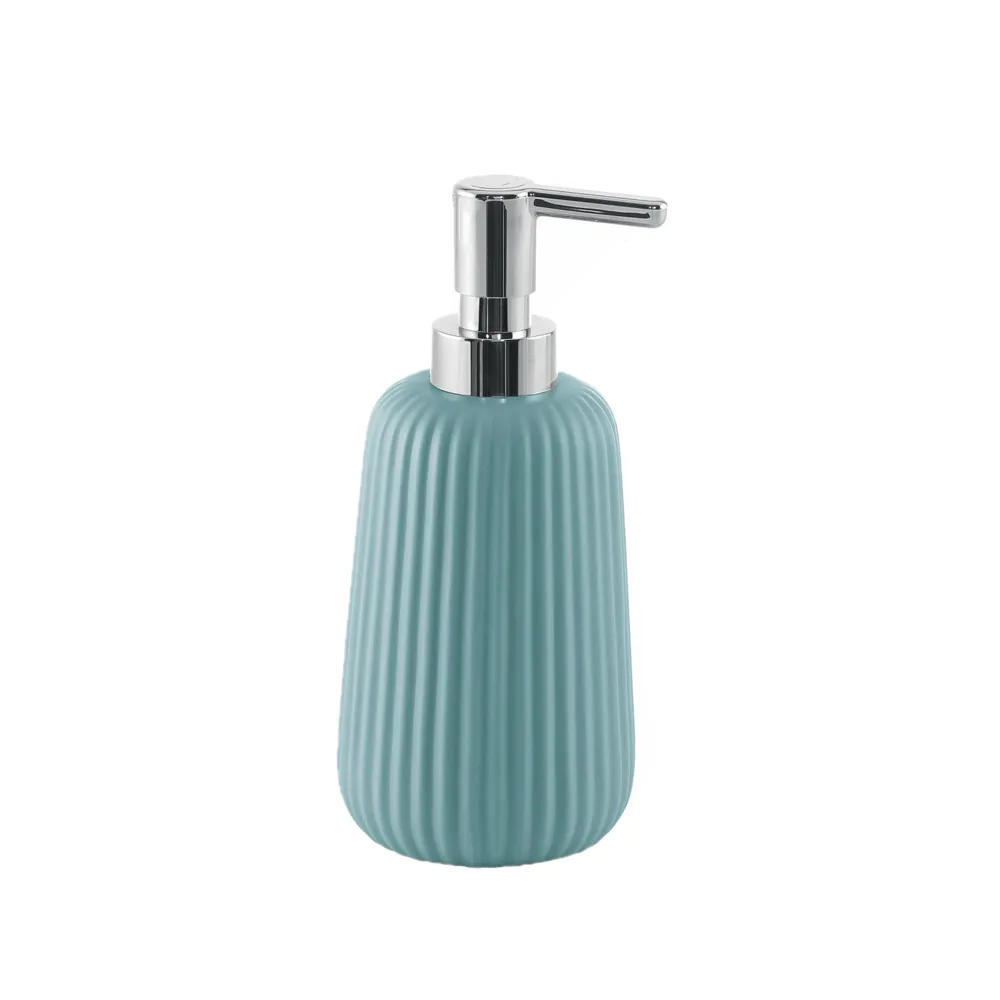 Dispenser dosasapone Gedy in ceramica azzurro polvere | Marika