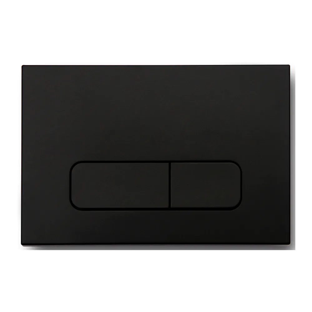 Placca di scarico doppio tasto in ABS nero opaco Placca di scarico doppio tasto in ABS nero opaco