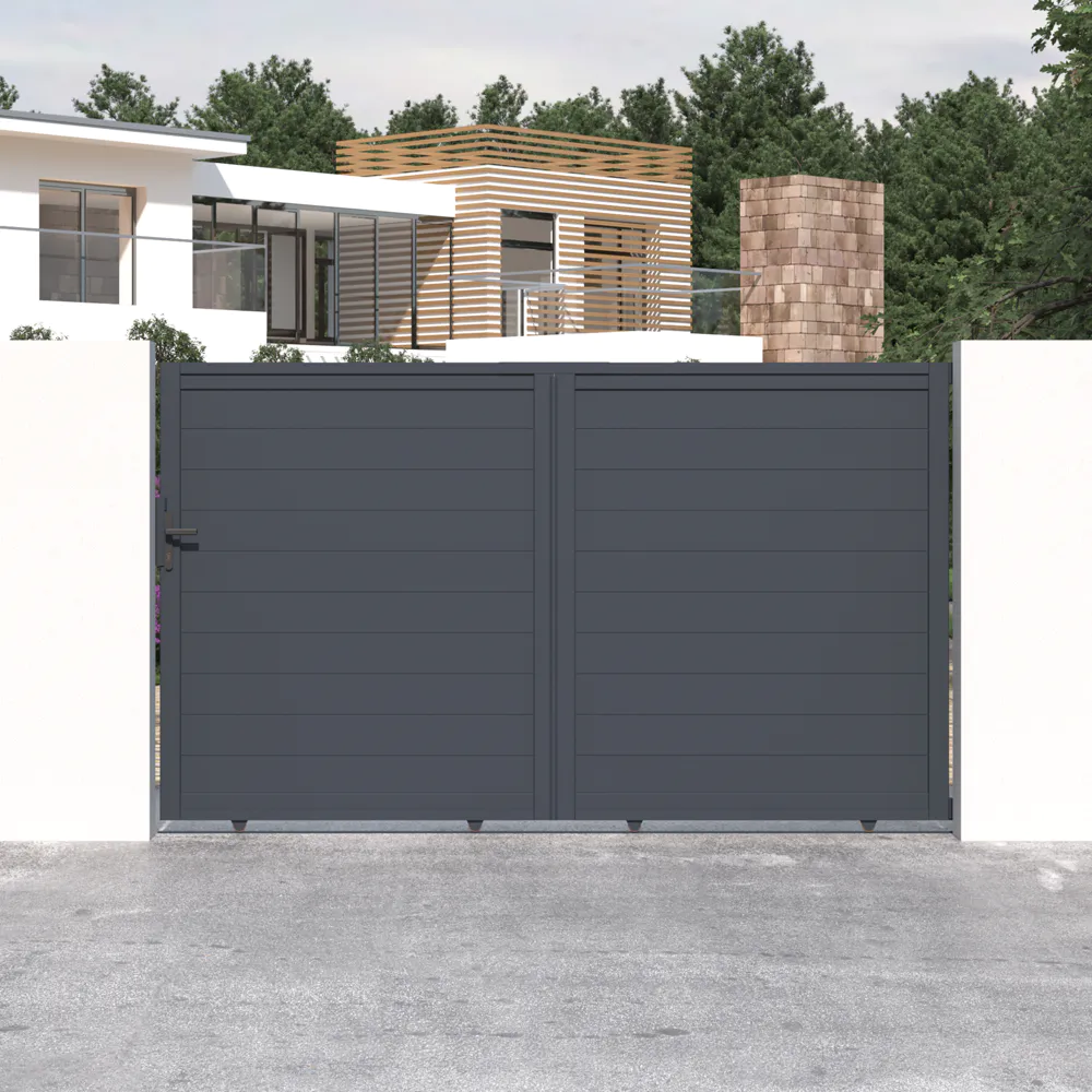 Cancello in alluminio scorrevole 300x173cm grigio freddo