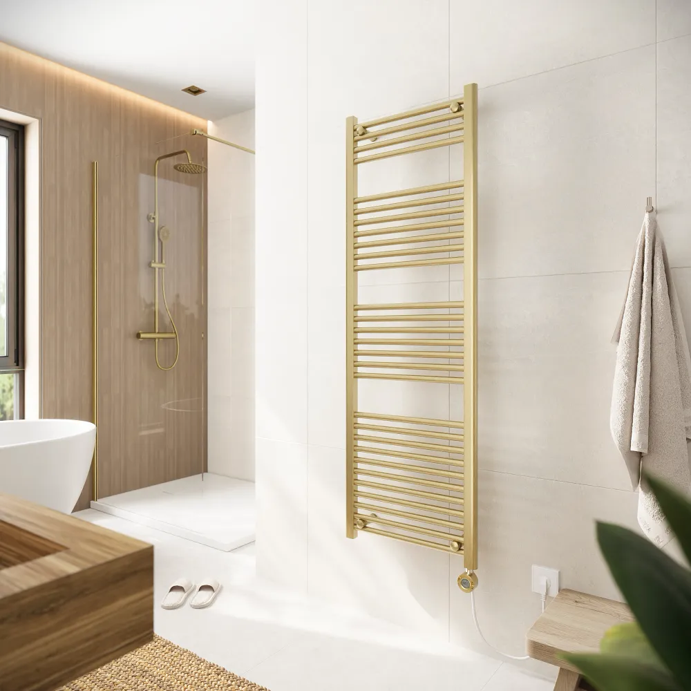 Termoarredo elettrico 1600x500 oro spazzolato interasse 450 | Polaris Termoarredo elettrico 1600x500 oro spazzolato interasse 450 | Polaris
