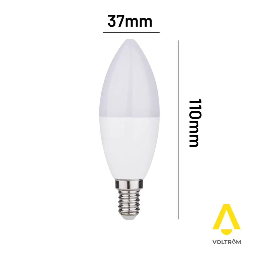 Lampadina LED E14 9W C37 850LM IP20 bianco freddo 6000K