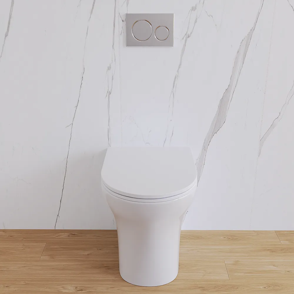 Vaso filomuro rimless in ceramica bianco lucido con sedile soft-close | Nassau Vaso filomuro rimless in ceramica bianco lucido con sedile soft-close | Nassau