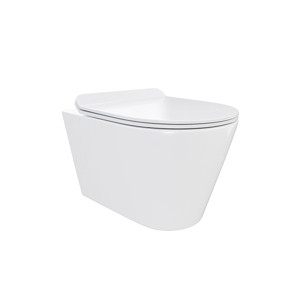 Vaso sospeso rimless in ceramica bianco lucido con sedile soft-close | Barcellona Vaso sospeso rimless in ceramica bianco lucido con sedile soft-close | Barcellona