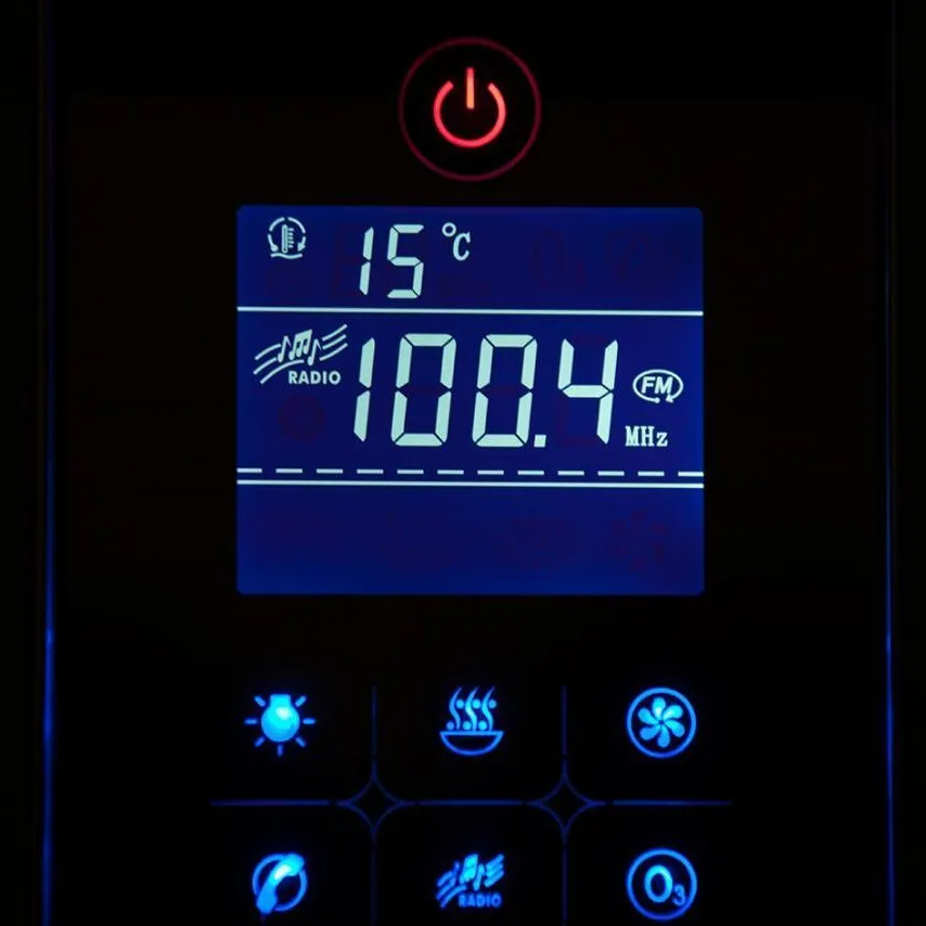 Pannello di controllo digitale della cabina doccia idromassaggio Giglio - Funzione radio Pannello di controllo digitale della cabina doccia idromassaggio Giglio - Funzione radio