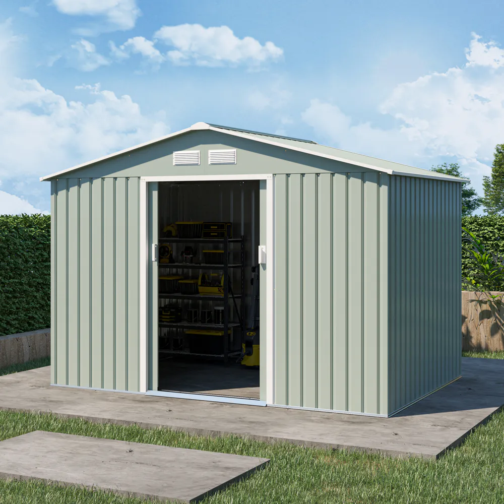 Casetta da giardino in acciaio zincato verde chiaro 2,77x1,95x1,93 m - 65kg - 4,8 metri quadri Casetta da giardino in acciaio zincato verde chiaro 2,77x1,95x1,93 m - 65kg - 4,8 metri quadri